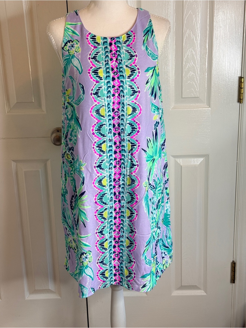 Lilly Pulitzer Jackie Shift Dress It’s Impawsible Lilac Purple Size Small S EUC